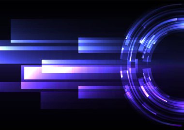 mavi soyut daire arka plan, dijital örtüşme katman hattı, basit bir teknoloji tasarım şablonu, illüstrasyon vektör