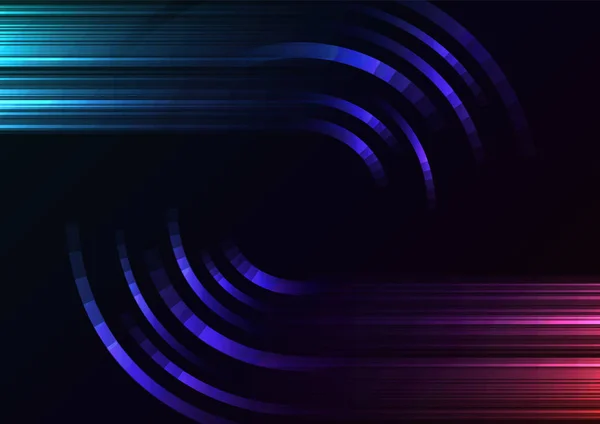 Dark Rainbow Abstract Circle Background Digital Overlap Layer Line Simple — Stock Vector