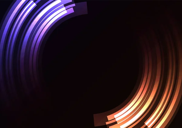 紫色のオレンジ色の抽象円背景 デジタル オーバー ラップ層ライン 単純な技術デザイン テンプレート ベクトル イラスト — ストックベクタ