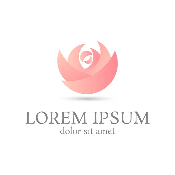 Naranja Rosa Curva Rosa Vector Logotipo Diseño Plantilla Icono Belleza — Vector de stock