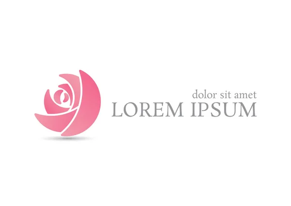 Curva Rosa Rosa Vetor Logotipo Modelo Design Ícone Beleza Floral Ilustrações De Stock Royalty-Free