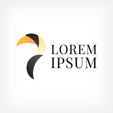 kuş vektör logo tasarım şablonu, toucan simgesi, tropikal işaret, eğri sembolü, vektör illüstrasyon