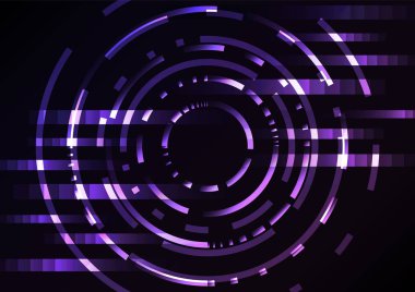 Soyut daire arka plan, dijital örtüşme katmanı hattı, basit teknoloji tasarım şablonu, vektör çizimi