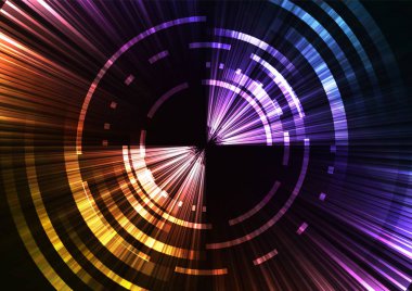 gökkuşağı soyut daire arka plan, dijital örtüşme katman hattı, basit bir teknoloji tasarım şablonu, vektör çizim