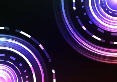 karanlık gökkuşağı soyut daire arka plan, dijital örtüşme katman hattı, basit bir teknoloji tasarım şablonu, vektör çizim