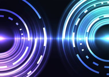 mavi mor soyut daire arka plan, dijital örtüşme katman hattı, basit bir teknoloji tasarım şablonu, illüstrasyon vektör