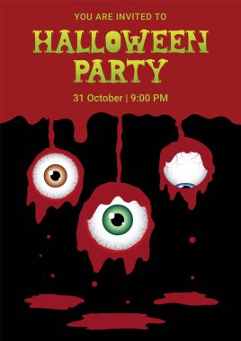 Cadılar Bayramı korku göz küresi kan geçmişi, vektör çizimi