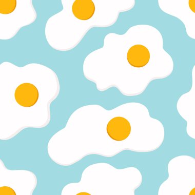 Mavi arka planda sahanda yumurta ile pürüzsüz desen