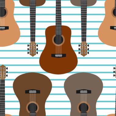 Gitarlı, kusursuz bir şablon. Gitarlı müzik arkaplanı