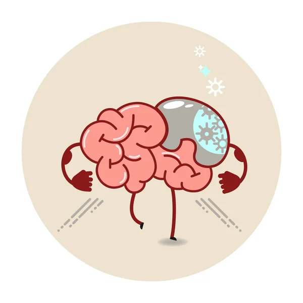 Του Εγκεφάλου Εγκέφαλος Είναι Ένα Ρομπότ Μερικοί Από Τους Εγκεφάλους — Διανυσματικό Αρχείο