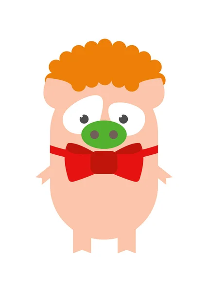 Palyaço kostümü domuz. Komik piggy palyaço. Çizgi film, vektör