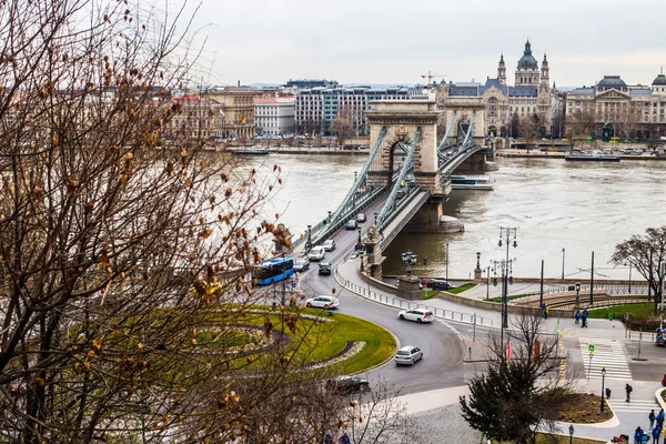 Budapest Ungary März 2019 Photo Secheni Brücke Über Die Donau — Stockfoto