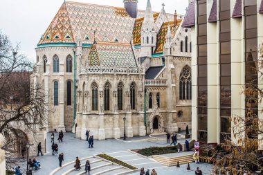 Budapeşte / Macaristan 19.Mart 2019 Fotoğraf Matthias Kilisesi - Budapeşte Katolik Kilisesi