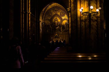 Budapeşte / Macaristan 19.Mart 2019 Matyash Kilisesi (Macarca. Mtys-templom) - Katolik Kilisesi