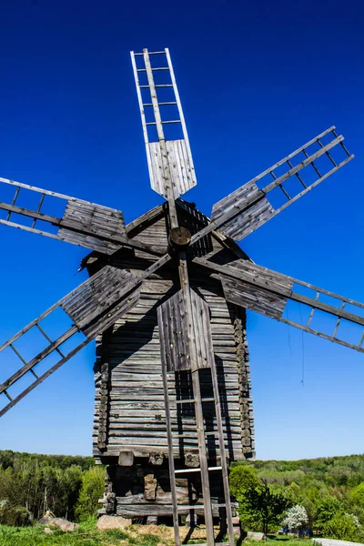 Kiev Ukraine June 2018 Photo Old Wooden Mill Museum Pirogovo — Stock Photo, Image