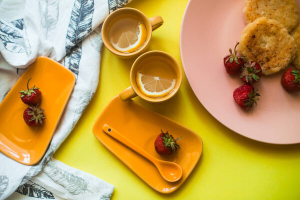 Picnic on a yellow background