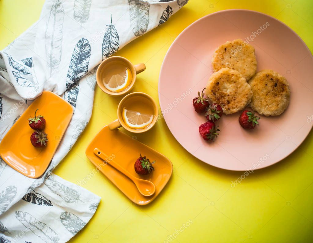 Picnic on a yellow background