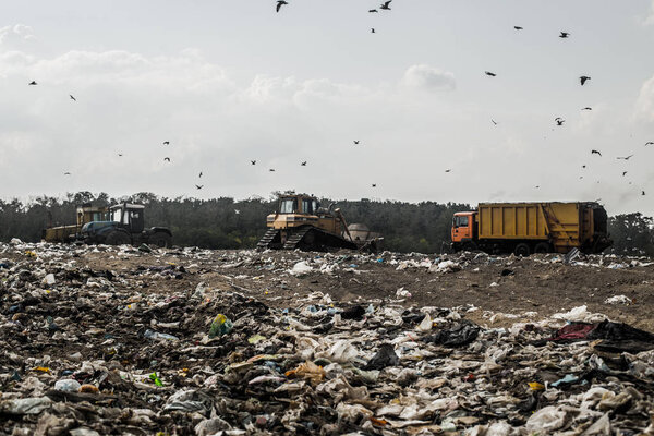 Kiev / Ukraine 15.September 2019 On photo Garbage landfill number 5