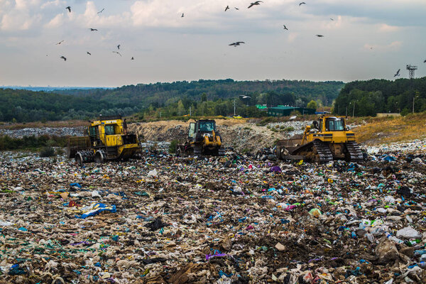 Kiev / Ukraine 15.September 2019 On photo Garbage landfill number 5