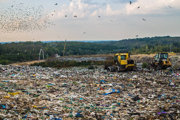 Kiev / Ukraine 15.September 2019 On photo Garbage landfill number 5