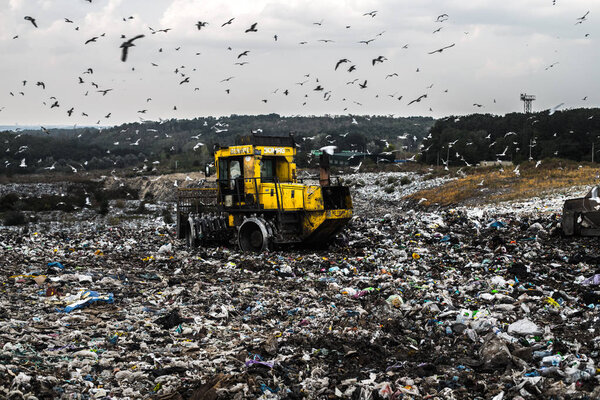 Kiev / Ukraine 15.September 2019 On photo Garbage landfill number 5