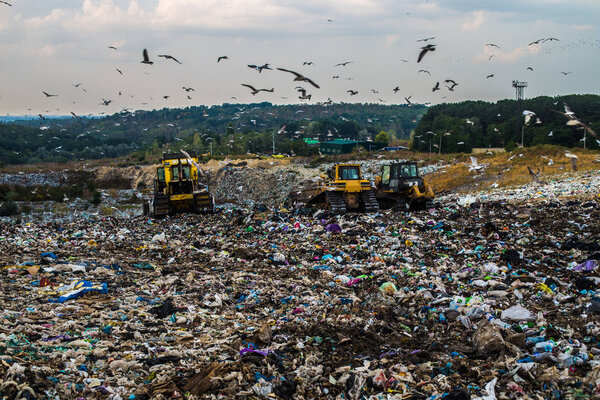 Kiev / Ukraine 15.September 2019 On photo Garbage landfill number 5