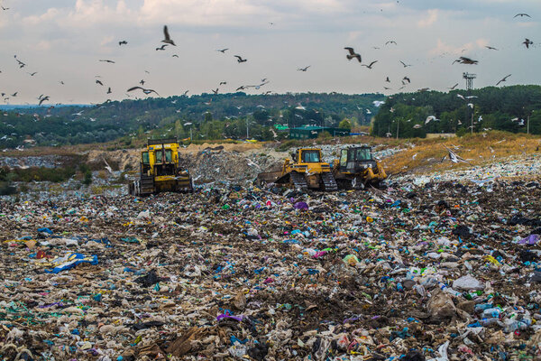 Kiev / Ukraine 15.September 2019 On photo Garbage landfill number 5