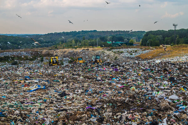 Kiev / Ukraine 15.September 2019 On photo Garbage landfill number 5