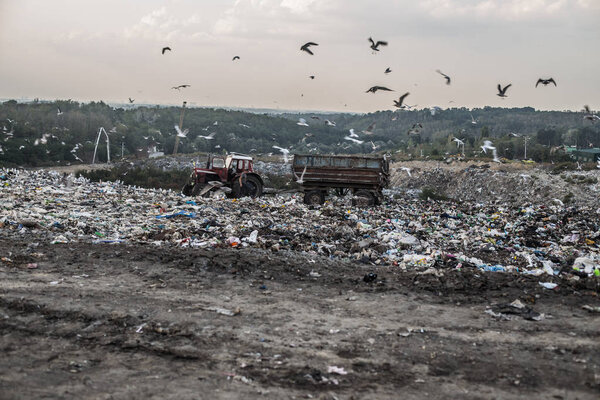 Kiev / Ukraine 15.September 2019 On photo Garbage landfill number 5