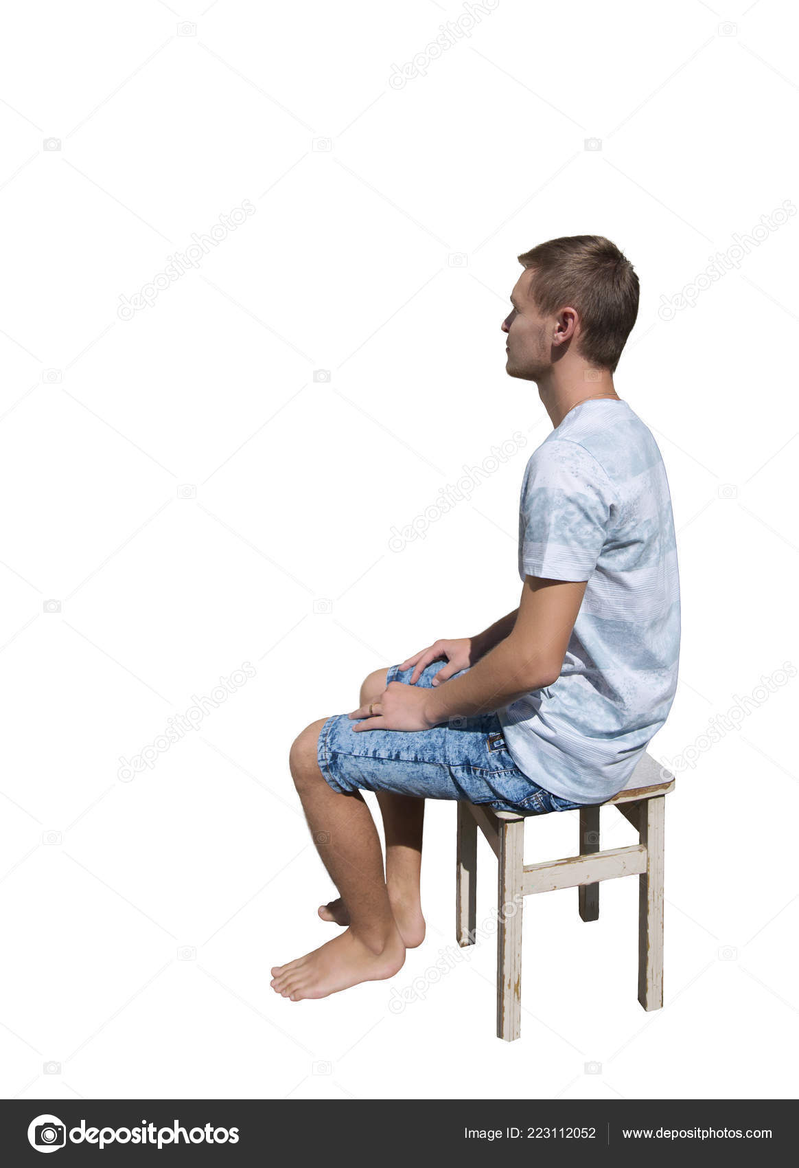 person sitting side view