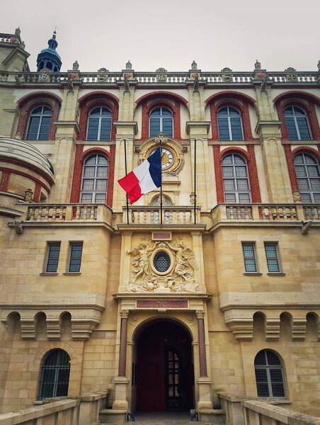 Outdoors view of Chateau de Saint-Germain-en-Laye facade, around 13 miles west of Paris. National Museum of Archaeology architectural building, France. 