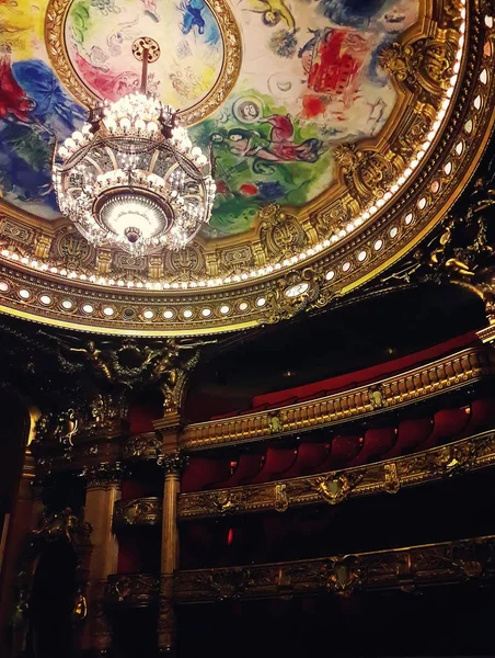 Auditorium Binnenkant Van Palace Opera Garnier Parijs Frankrijk — Stockfoto