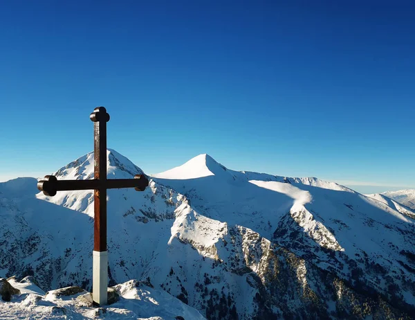 Kors Toppen Pirinbergen Todorka Peak National Resort Bansko Bulgaria — Stockfoto