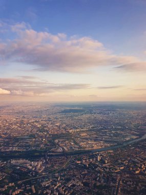 St Denis ilçe ve Se üzerinde bir uçaktan Hava cityscape görünümü