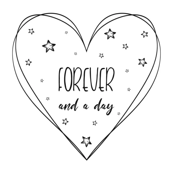 Romantic Quote Love You Forever Day Minimalistic Text Art Illustration — Stock Photo, Image