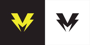 Logo harfi M elektrik benzersiz tasarım basit minimalist