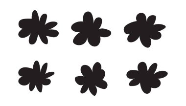 Boş arkaplan ile simge ayarlanmış çiçek benzersiz soyut