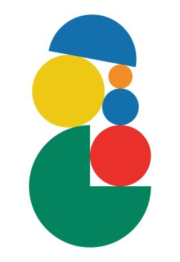 Duvar tasarımı sanat eseri Bauhaus cesur, renkli bir yığın.