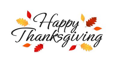 Mutlu şükran günü el yazması mektup dizaynları. Şükran Günü yazı şablonu. Vektör illüstrasyonu