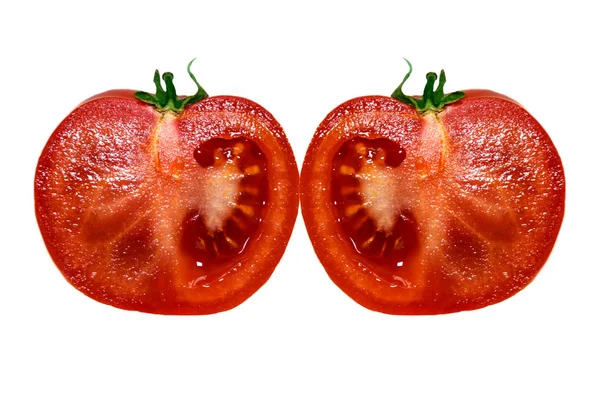 Rodajas Tomate Verduras Sobre Fondo Blanco Aislado Tomate — Foto de Stock