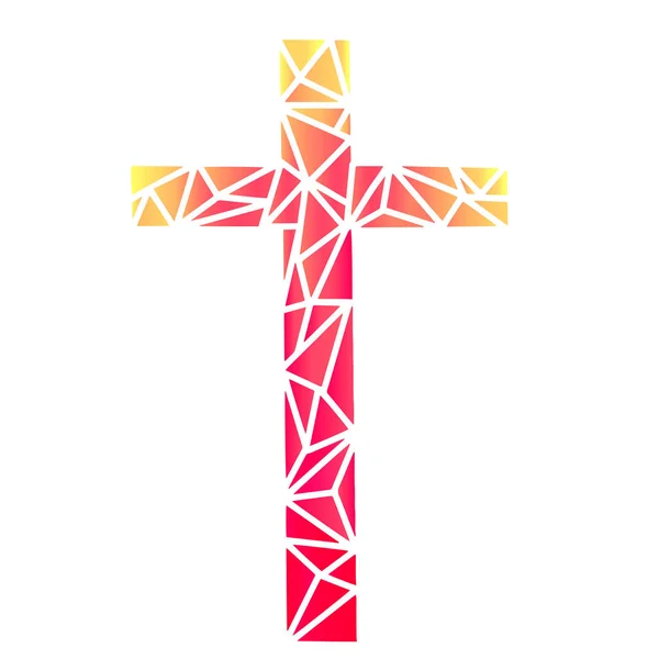 基督徒十字架抽象, 三角形纹理, 抽象例证 — 图库矢量图片