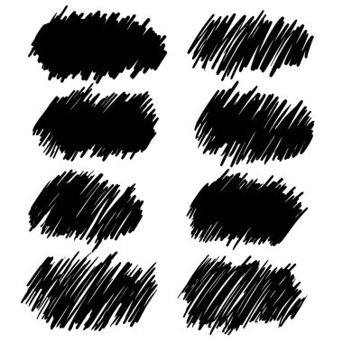 Siyah boya, vuruş, fırça darbeleri, lekeleri ve su sıçramalarına, kirli çizgiler, sert dokular ile smear topluluğu. Sanatsal tasarım unsurları.