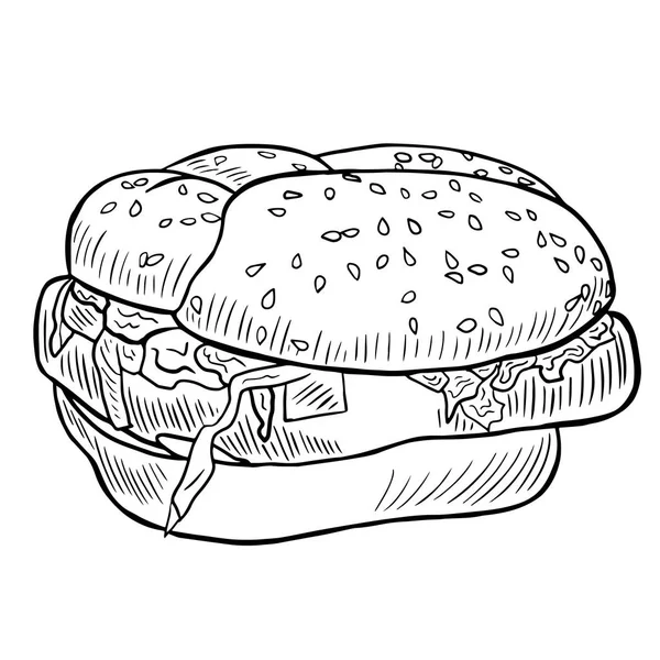 Ilustracja Hamburger. — Wektor stockowy