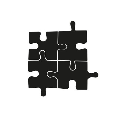 Bulmaca simgesi vektör illüstrasyon. Dört parça. Düz tabela