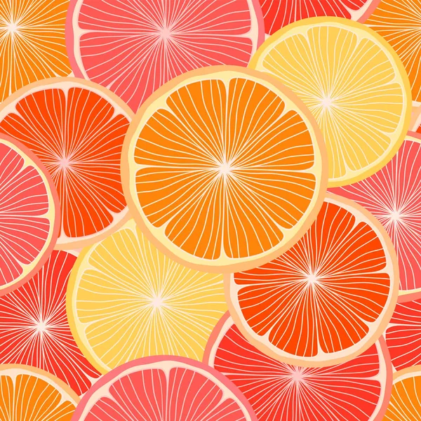 Naranja cítricos tropical sin costuras fondo abstracto. Vector de impresión brillante para tela o papel pintado . — Vector de stock