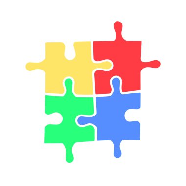 Bulmaca simgesi vektör illüstrasyon. Dört parça