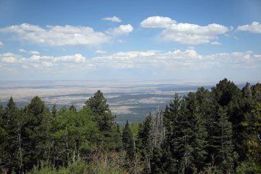 View of the Sedillo area of New Mexico from the top of the Sandia Mountains looking east clipart