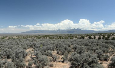 Santa Fe New Mexico countryside near Camel Rock Monument clipart