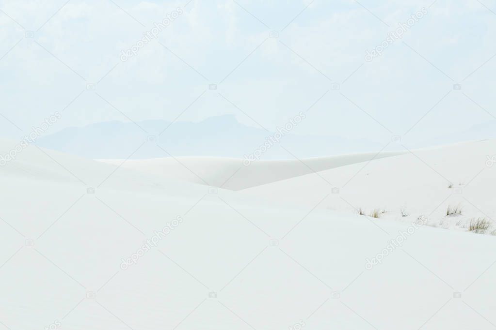 White sand dunes form a pattern in southern New Mexico
