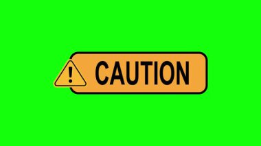 Animated Caution Warning Sign with Safety Alert Symbol